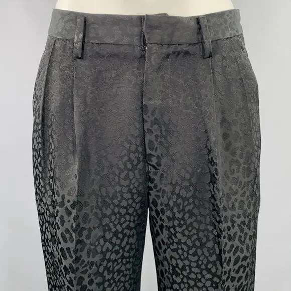 NOIR KEI NINOMIYA Size XS Black Triacetate Blend Jacquard Zip Fly Dress Pants